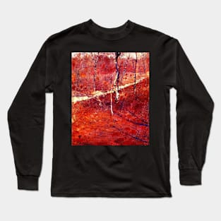 Landscape Painting Red Long Sleeve T-Shirt